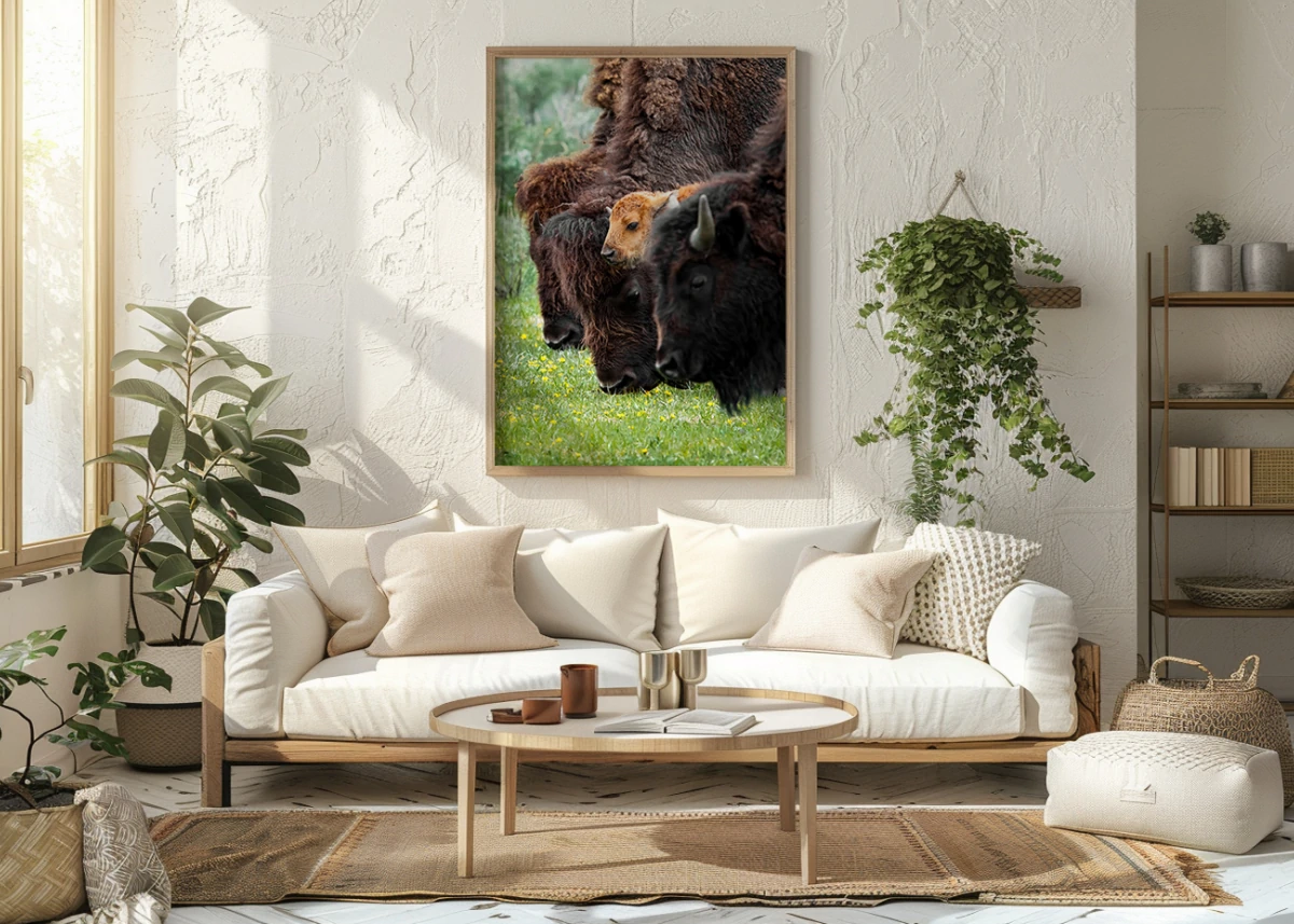 Bisons N°1 | Sublimez votre intérieur avec des photos de vie sauvage de qualité professionnelle