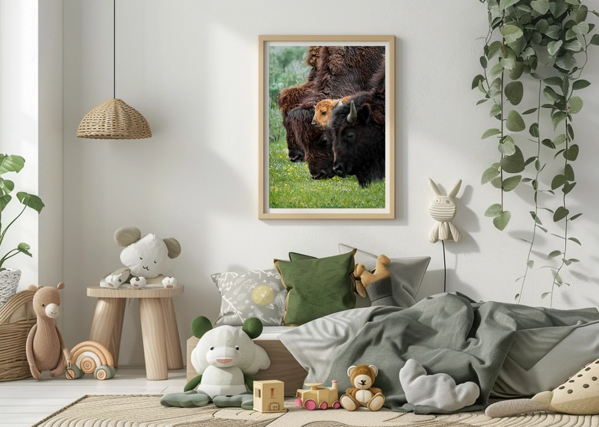Bisons N°1 | Décoration intérieure murale chambre d'enfant